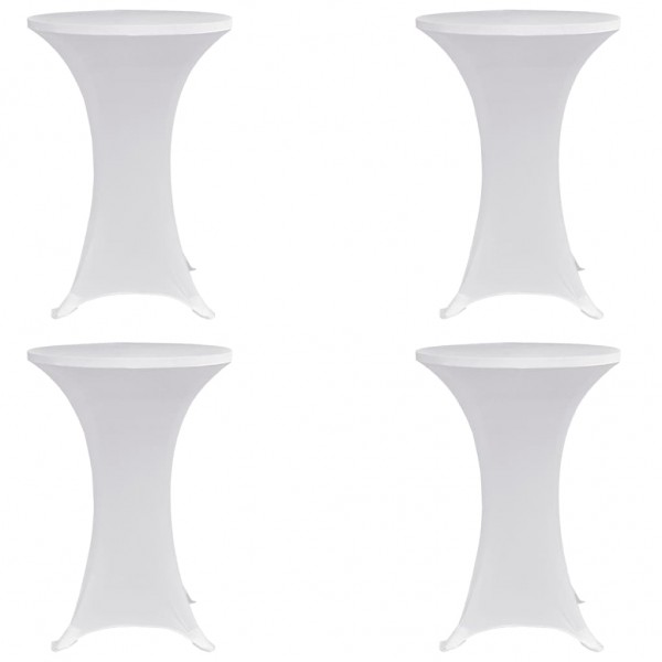 Mantel elástico para mesa alta 4 unidades blanco Ø60 cm D