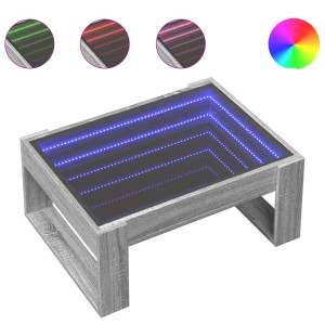 Mesa de centro con Infinity LED gris Sonoma 70x53x30 cm H