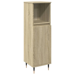 Armario de baño madera contrachapada roble Sonoma 30x30x100 cm H