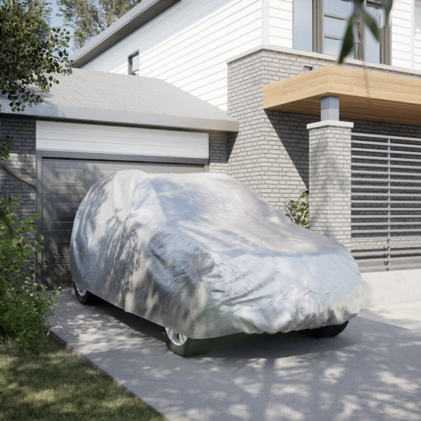 Funda de coche para SUV con correas hebilla PEVA plateado M D