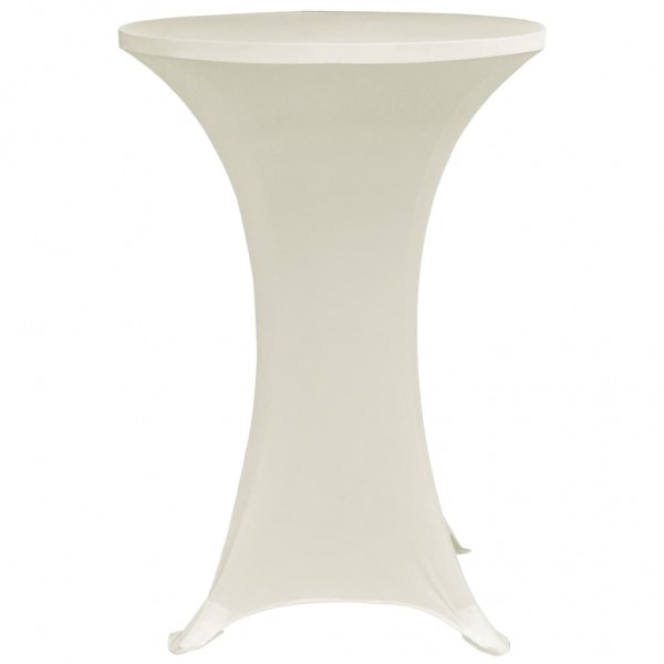 Mantel elástico para mesa alta 4 unidades color crema Ø60 cm M 4