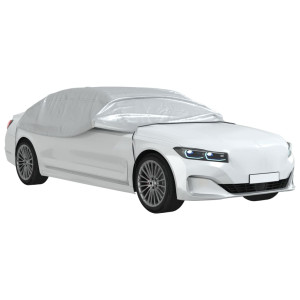 Funda para coche con ganchos media PEVA plateado M H