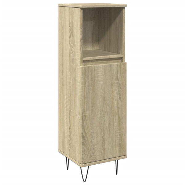 Armario de baño madera contrachapada roble Sonoma 30x30x100 cm M 2