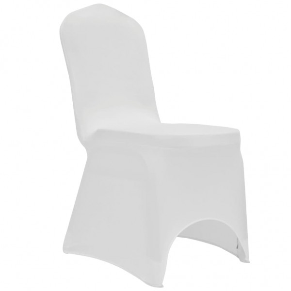 Funda de silla elástica 12 unidades blanca M 4