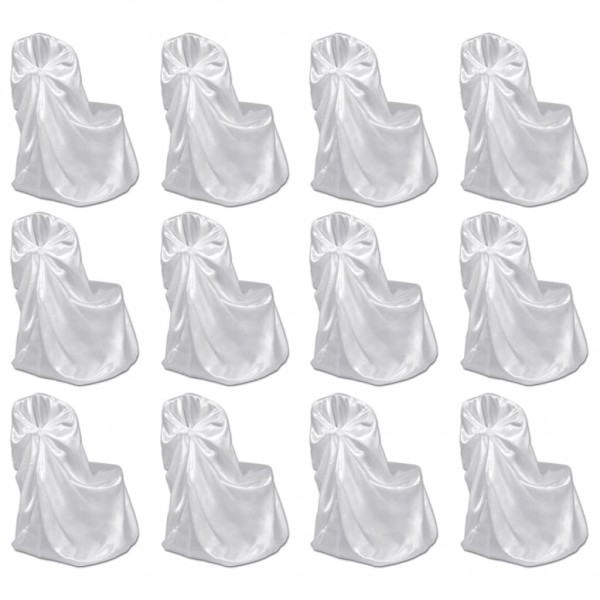 Funda de silla para banquete de boda 12 unidades blanco D