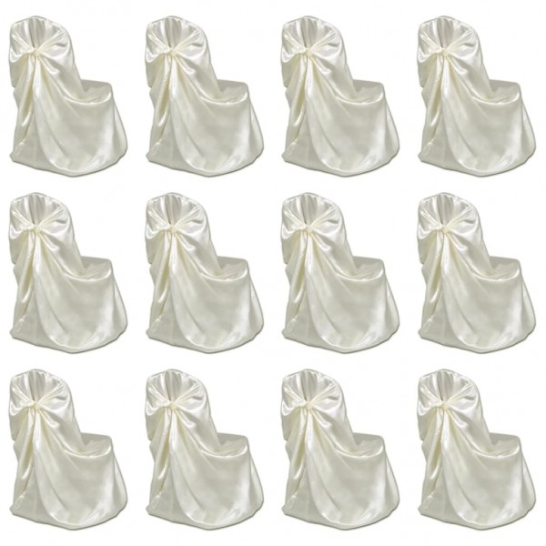 Funda de silla para banquete de boda 12 unidades crema D