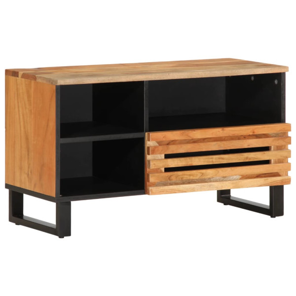 Mueble de TV madera maciza de acacia 80x34x46 cm D