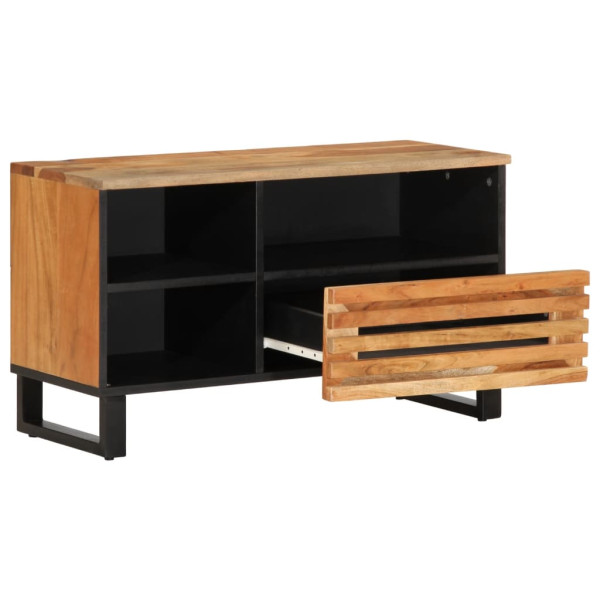 Mueble de TV madera maciza de acacia 80x34x46 cm M 3