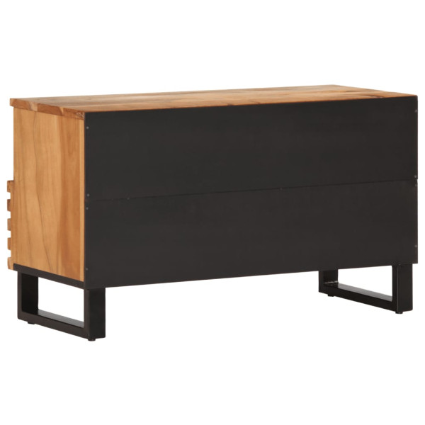 Mueble de TV madera maciza de acacia 80x34x46 cm M 5