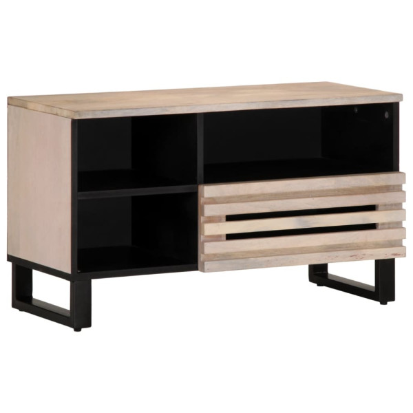 Mueble de TV madera maciza de mango 80x34x46 cm D