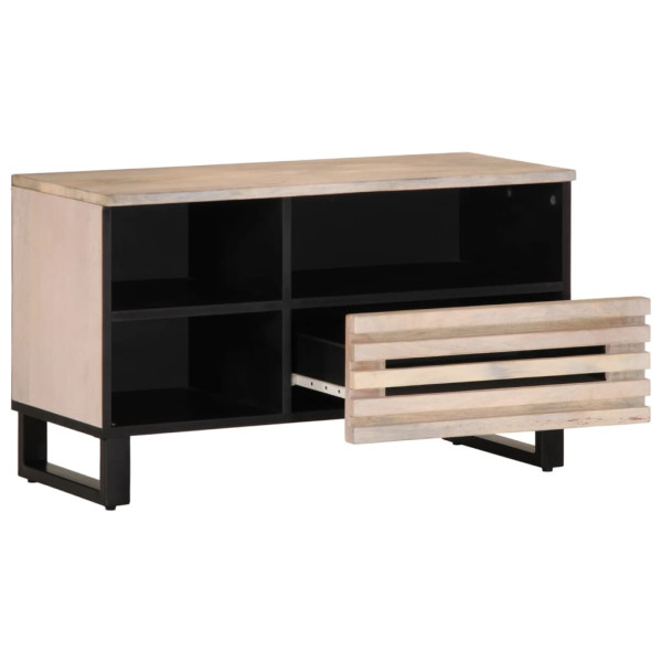 Mueble de TV madera maciza de mango 80x34x46 cm M 3