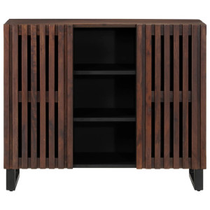 Aparador de madera maciza de mango marrón 90x34x75 cm H