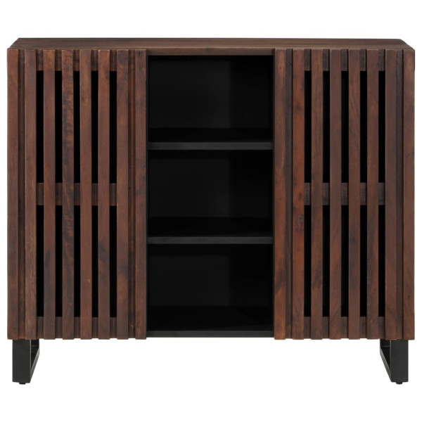Aparador de madera maciza de mango marrón 90x34x75 cm M 2