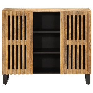 Aparador de madera maciza de mango rugosa 90x34x75 cm H