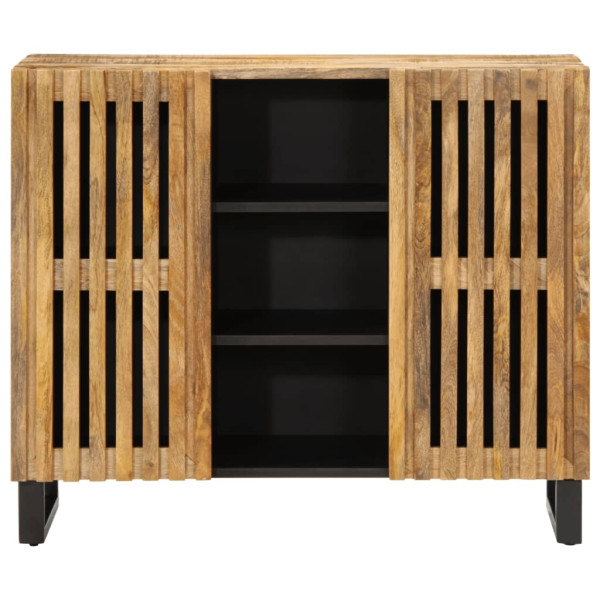 Aparador de madera maciza de mango rugosa 90x34x75 cm M 2