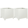 Vaso/floreira de jardim 2 pcs 40x40x40 cm aço branco 2