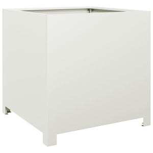 Vaso/floreira de jardim 50x50x50 cm aço branco H