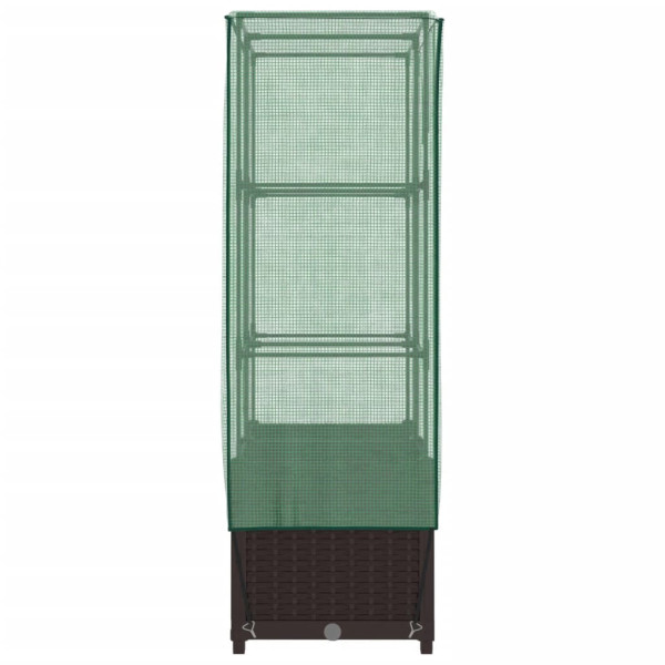 Canteiro elevado com cobertura de estufa aspeto de vime M 5