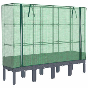 Arriate com capa de estufa olhar rattan 160x40x140 cm H