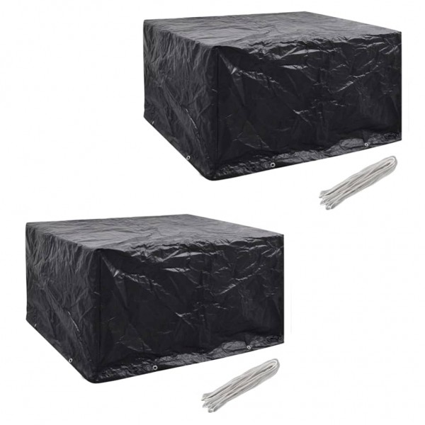 Fundas muebles de jardín 2 uds 6 pers 8 ojales ratán 172x113cm D