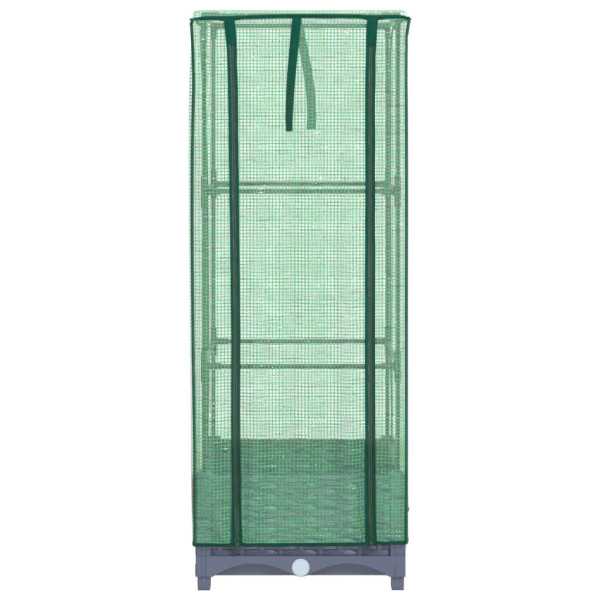 Arriate con cubierta invernadero aspecto ratán 40x40x123 cm M 4