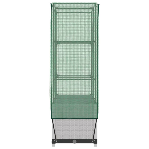 Canteiro de flores com cobertura de estufa em vime 80x40x138 cm M 5