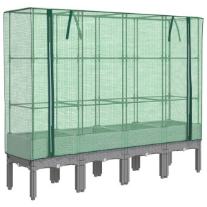 Arriate com capa de estufa olhar rattan 160x40x140 cm H