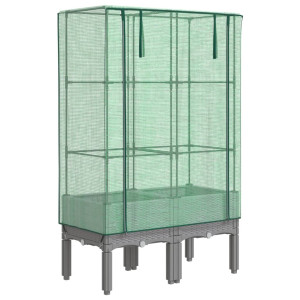 Canteiro elevado com cobertura de estufa aspeto de vime H