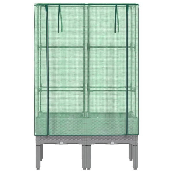 Canteiro elevado com cobertura de estufa aspeto de vime M 4