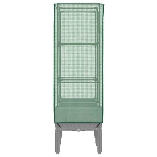 Arriate con cubierta invernadero aspecto ratán 80x40x140 cm M 5