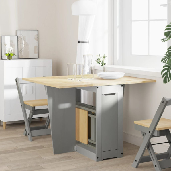 Mesa de comedor plegable mariposa Corona madera maciza gris M 3