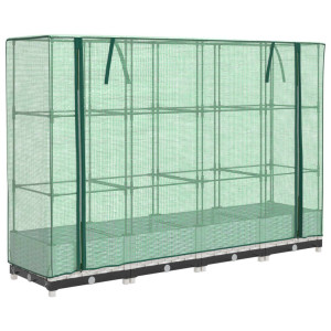 Arriate con cubierta invernadero aspecto ratán 160x40x123 cm H