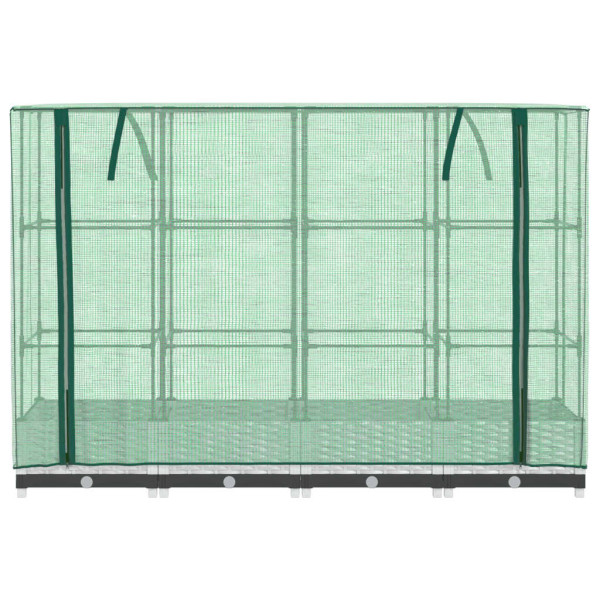 Canteiro elevado com cobertura de estufa aspeto de vime M 4