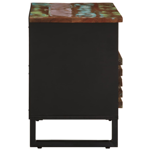 Mueble de TV madera maciza de acacia 80x34x46 cm M 4