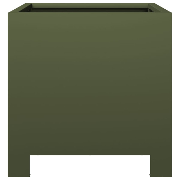 Jardinera hexagonal acero verde oliva 30x30x30 cm M 4