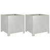 Vaso/floreira de jardim 2 pcs 40x40x40 cm aço inoxidável 2