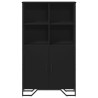 Aparador alto madera ingeniería negro 79.5x35.5x137.5 cm 4