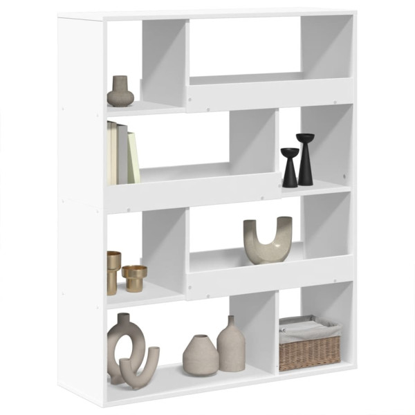 Estantería de madera de ingeniería blanca 100x33x125.5 cm M 3