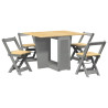 Set comedor plegable mariposa 5 pzas Corona madera pino gris 2