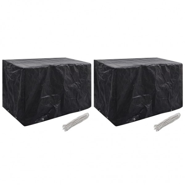 Funda de muebles de jardín 2 uds 8 ojales 140x70x90 cm D