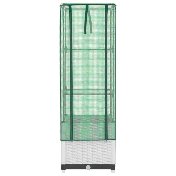 Canteiro de flores com cobertura de estufa em vime 40x40x139 cm M 4