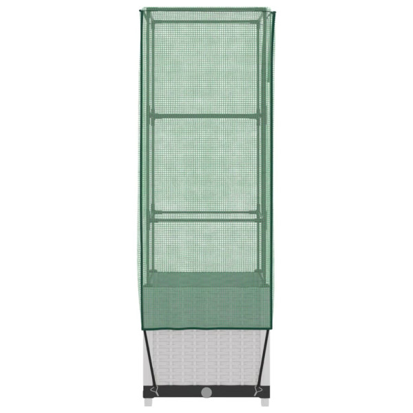 Canteiro de flores com cobertura de estufa em vime 40x40x139 cm M 5