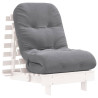 Sofá-cama futon com colchão 60x206x11 cm pinho maciço branco 2