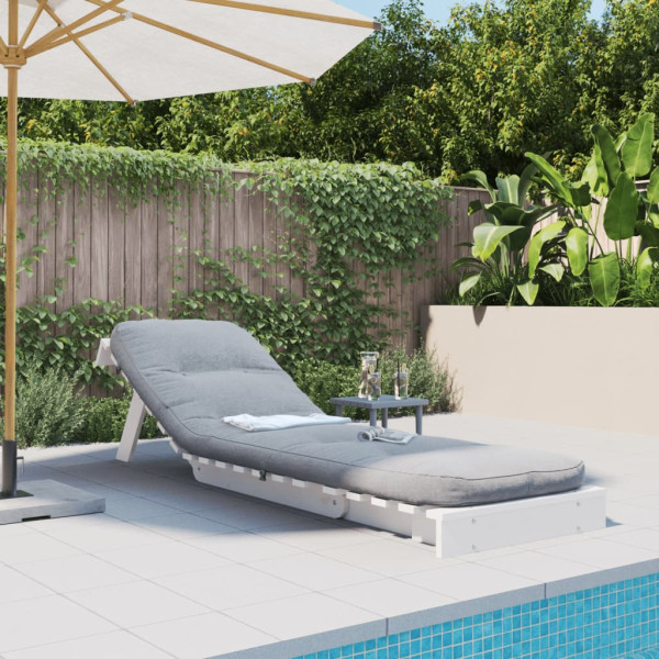 Futón sofá cama con colchón madera maciza blanco 60x206x11 cm M 3