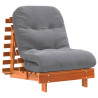 Futón sofá cama con colchón madera maciza marrón 70x206x11 cm 2