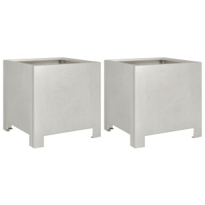 Vaso/floreira de jardim 2 pcs 30x30x30 cm aço inoxidável H