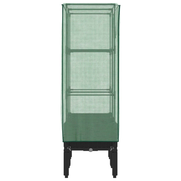 Arriate con cubierta invernadero aspecto ratán 80x40x140 cm M 5