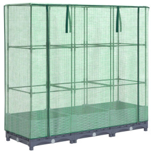 Arriate con cubierta invernadero aspecto ratán 120x40x123 cm H