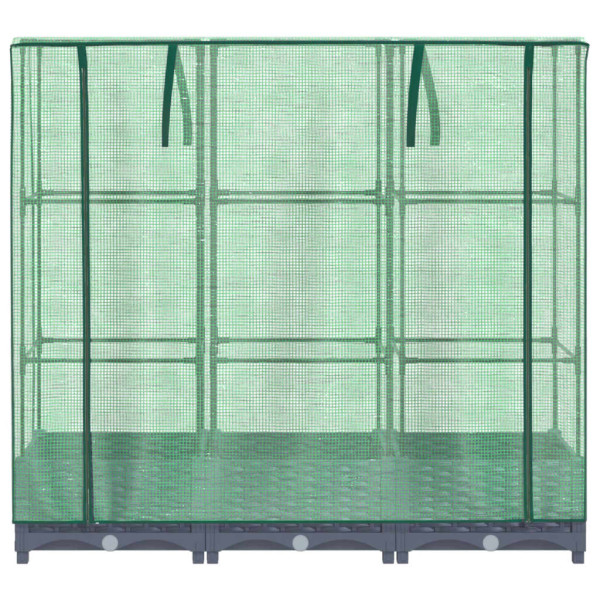 Arriate con cubierta invernadero aspecto ratán 120x40x123 cm M 4