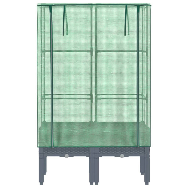 Canteiro de flores com cobertura de estufa em vime 80x40x140 cm M 4